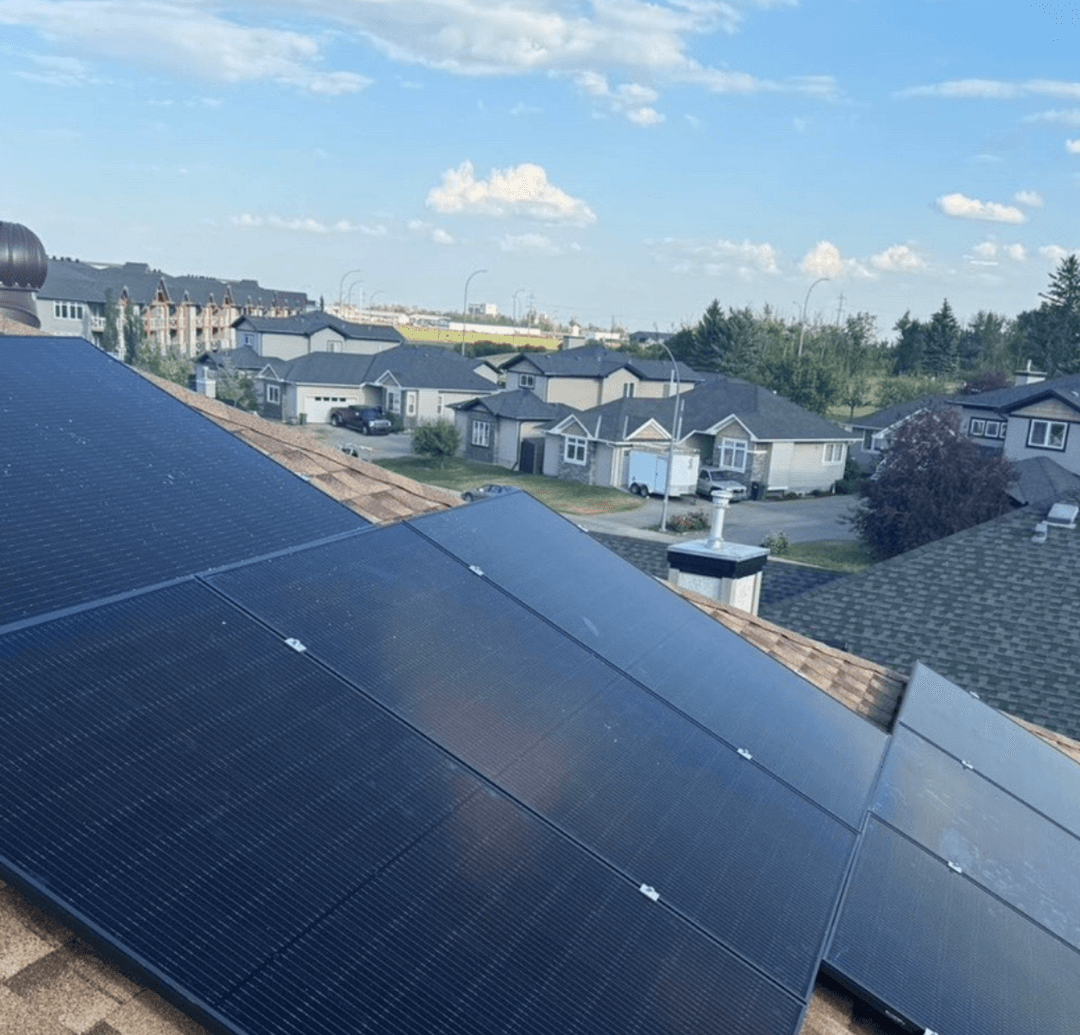 Solar panels on residential roof