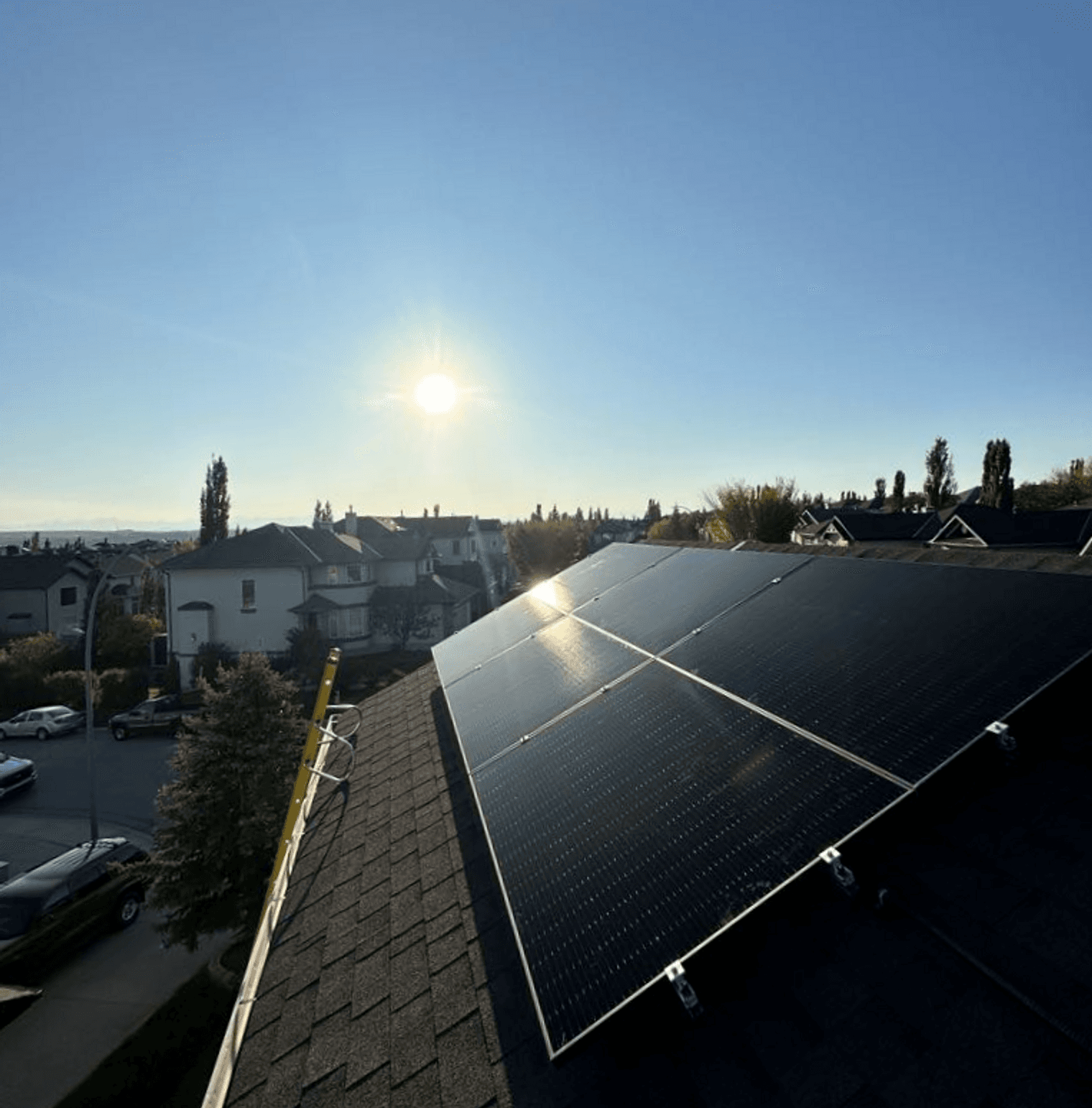 Solar panels on residential roof